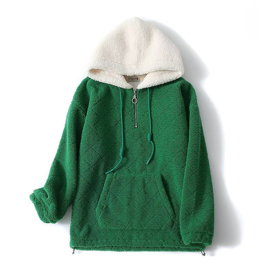 Women Hoodie Fleece-Lined Casual Fashion Loose and Slimming