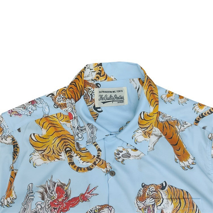 GUILTYPARTIES TIGER Shirts Hawaiian long-sleeved shirts