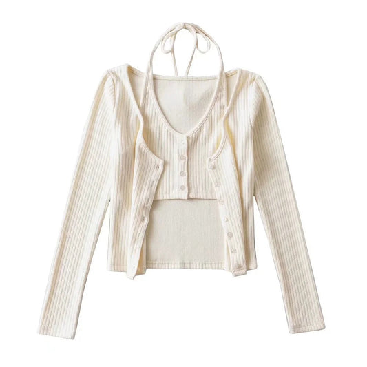 Women Sweater Knitwear Sexy Knitted Cardigan Autumn Short Long Sleeve T-shirt Jacket