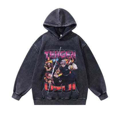 Men Hoodie Hip Hop Cartoon Hooded Sweatshirt