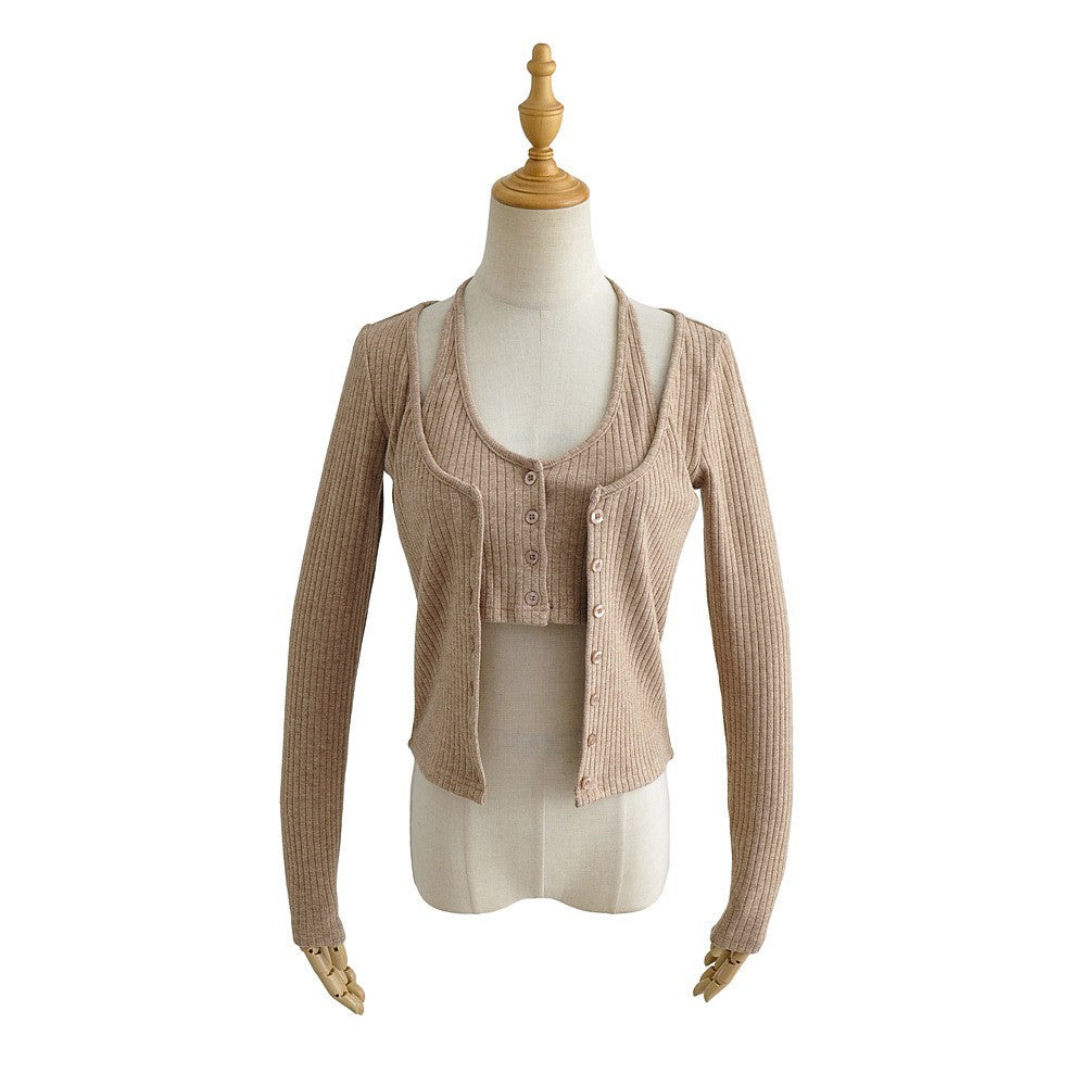 Women Sweater Knitwear Sexy Knitted Cardigan Autumn Short Long Sleeve T-shirt Jacket