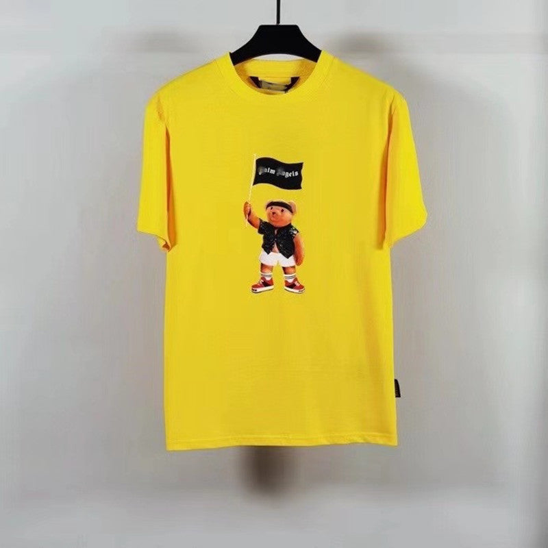 Palm Angle T Shirts Pirate Bear Flag Print Loose Hip Hop Couple