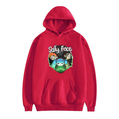 Sally Face Hoodie Fleece-Lined Sally Face Character Print