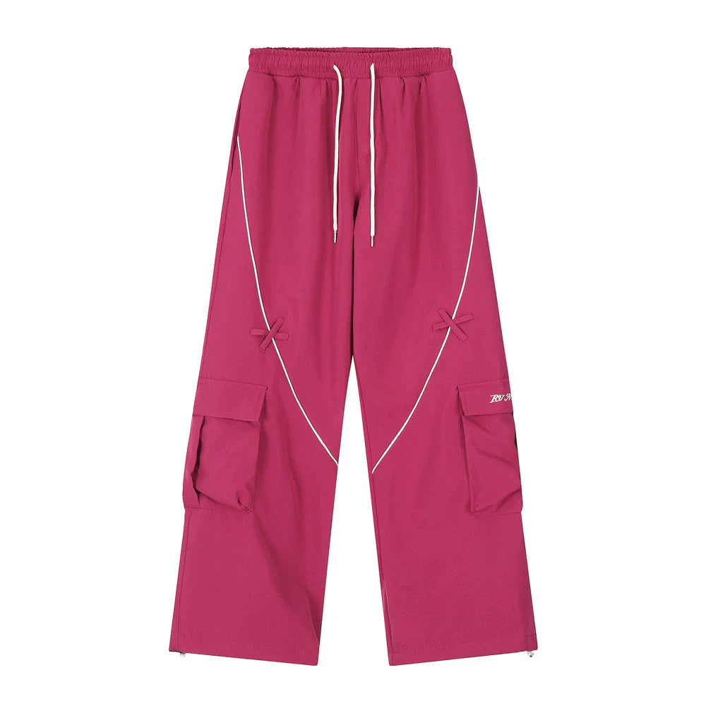 Men Sweatpants Overalls Men's Loose Casual Drawstring Ankle-Tied Sports Pants
