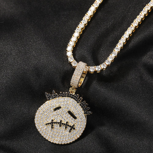 Jewelry small thorn cartoon hip hop necklace pendant trendy zircon rapper Spectrum Animal