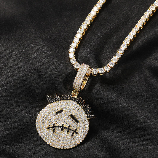 Jewelry small thorn cartoon hip hop necklace pendant trendy zircon rapper Spectrum Animal