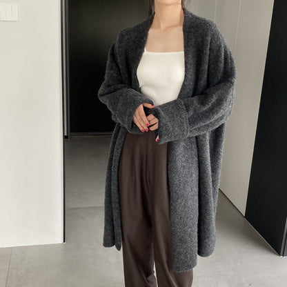 Women Cardigan Sweater Autumn and Winter Woolen Coat Baggy Coat Long Sleeve Jacket K331