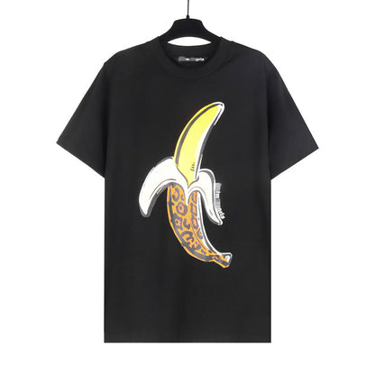 Palm Angle T Shirts Leopard Banana Pattern Loose