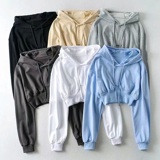 Women Hoodie Casual Sports Loose Solid Color