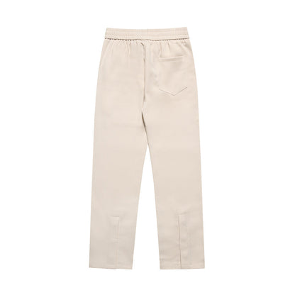 Men Sweatpants Casual Pants Men's Button Slit Loose Simple Straight Trousers