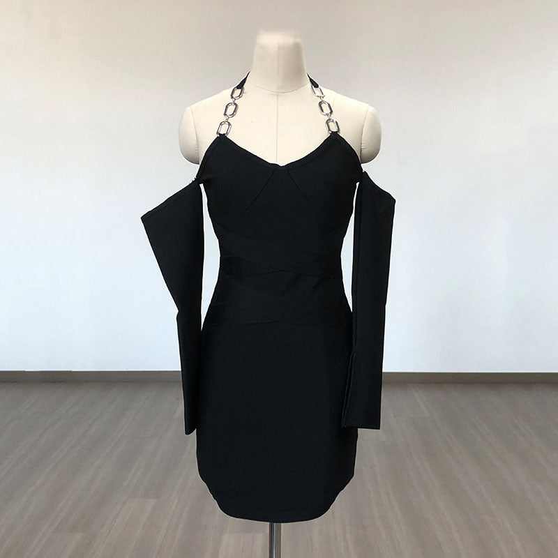 Women Evening Dress Bandage One-Piece Dress Backless Sexy Dress