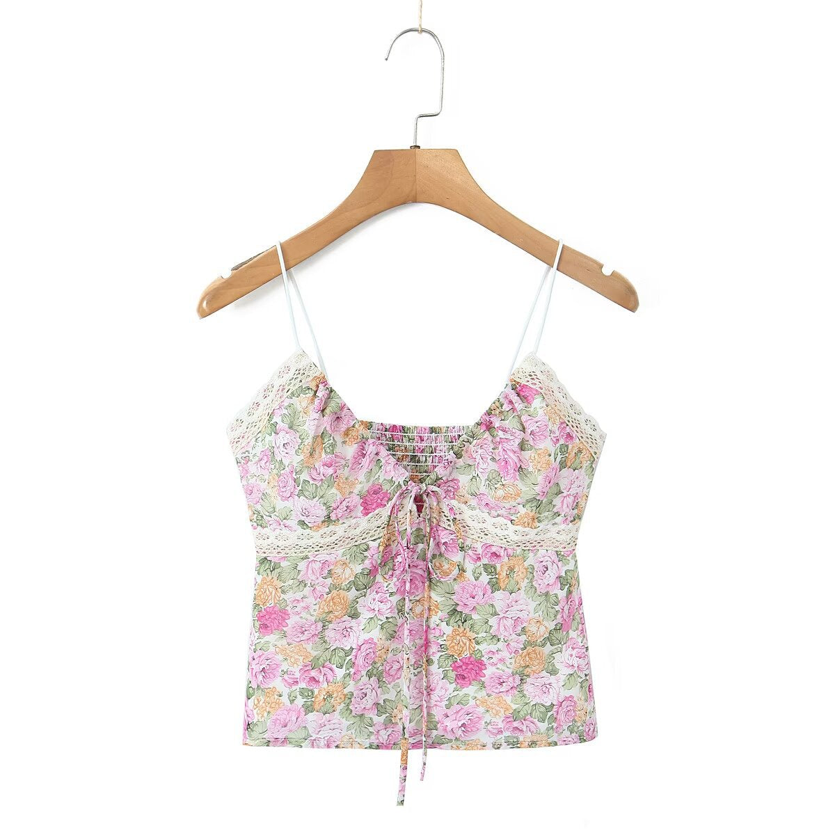 Women Tops Summer V-neck Lace Sling Backless Sexy Top