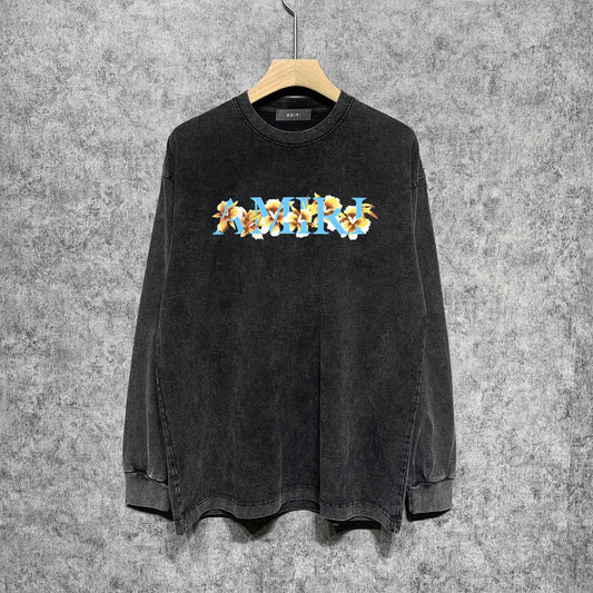Amiri Long-Sleeve Shirt Vintage Distressed Long Sleeve T-shirt