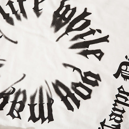 Men Long Sleeve T-Shirt Letter Print Loose Worn out