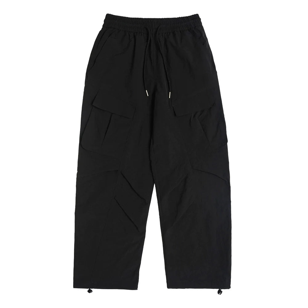 Men Sweatpants Tactical Pants Pleated Multi-Pocket Workwear Casual Sweatpants