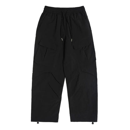 Men Sweatpants Tactical Pants Pleated Multi-Pocket Workwear Casual Sweatpants