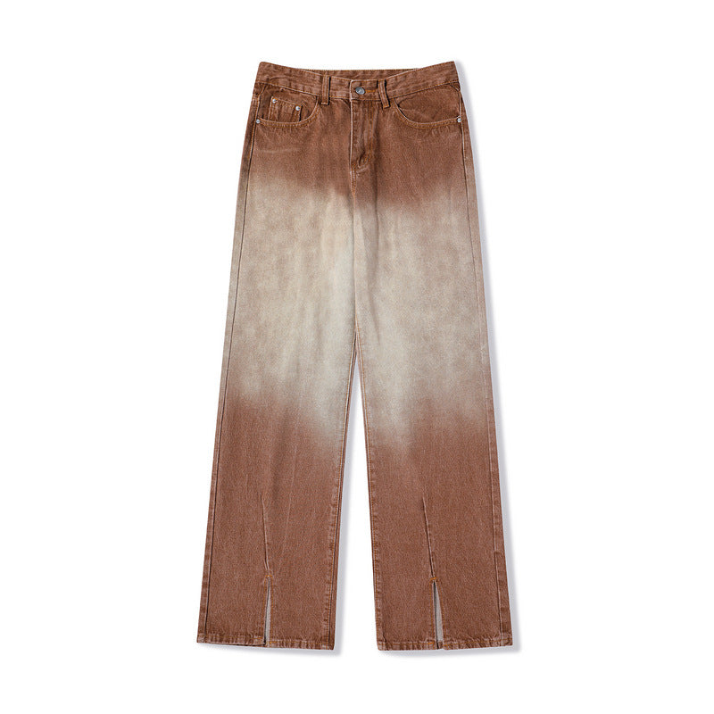 Cargo Pants Retro Gradient Color Fashion Jeans