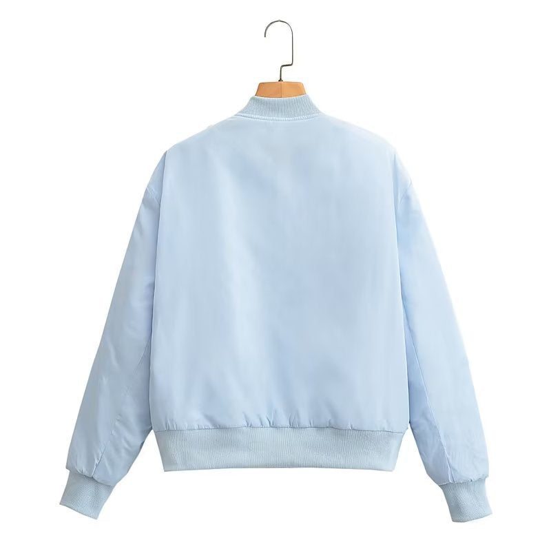 Women Cotton Coat Fashion Baseball Uniform Loose Jacket