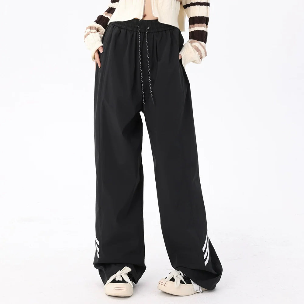 Men Sweatpants Mechanical Style Tactical Pants Men's Striped Straight Loose Sports and Leisure Trousers