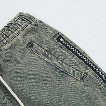 Men Jeans Retro Side Zipper Decorations Loose Cool