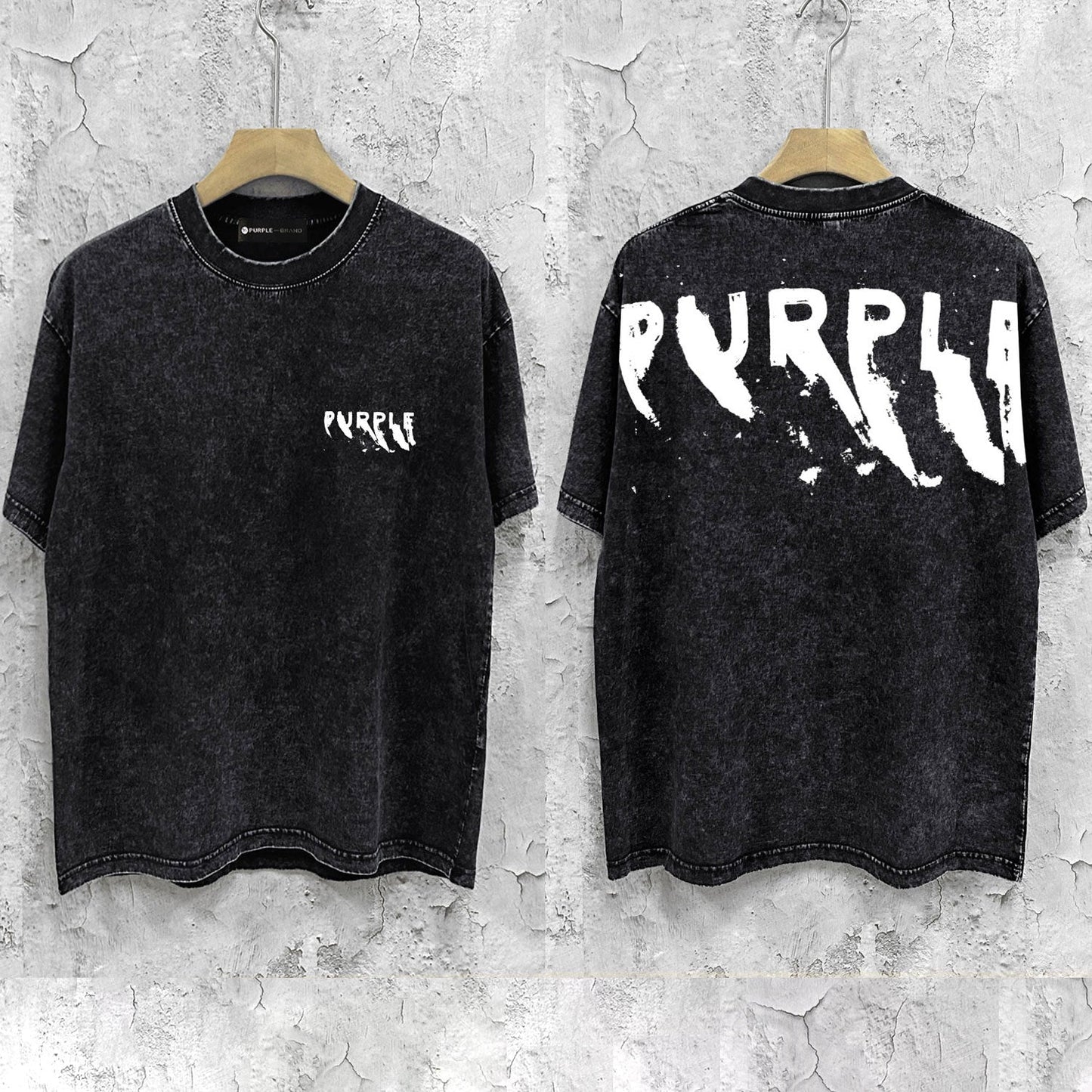 Purple Brand Distressed T Shirts Short Sleeve