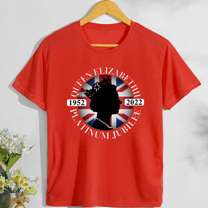 Inspired by Queen's Platinum Jubilee 2022 Elizabeth 70 Years T-shirt Summer Male and Female Large Size