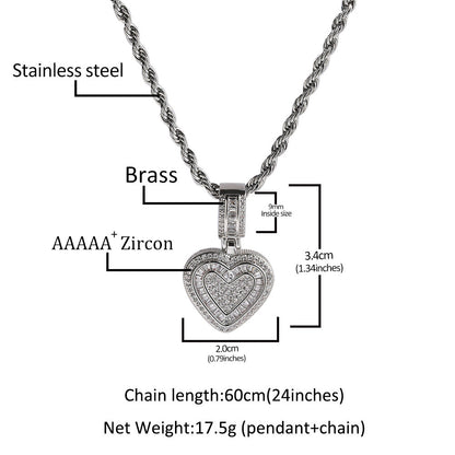 Jewelry Rock Sugar Love Pendant ins Wind Light Luxury Copper Zircon Heart St. Valentine's Spectrum Cannabis