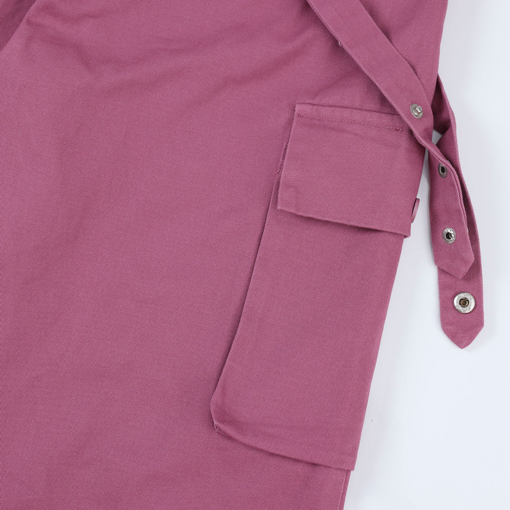 Men Sweatpants Multi-Pocket Loose Wide Leg Straight Long Pants
