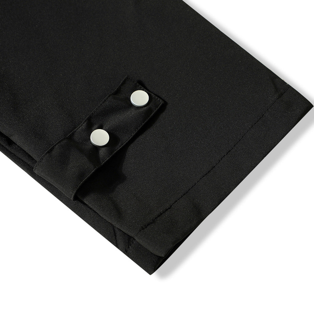 Men Sweatpants Casual Pants Men's Side Trousers Breasted Adjustable Wide Leg Trousers