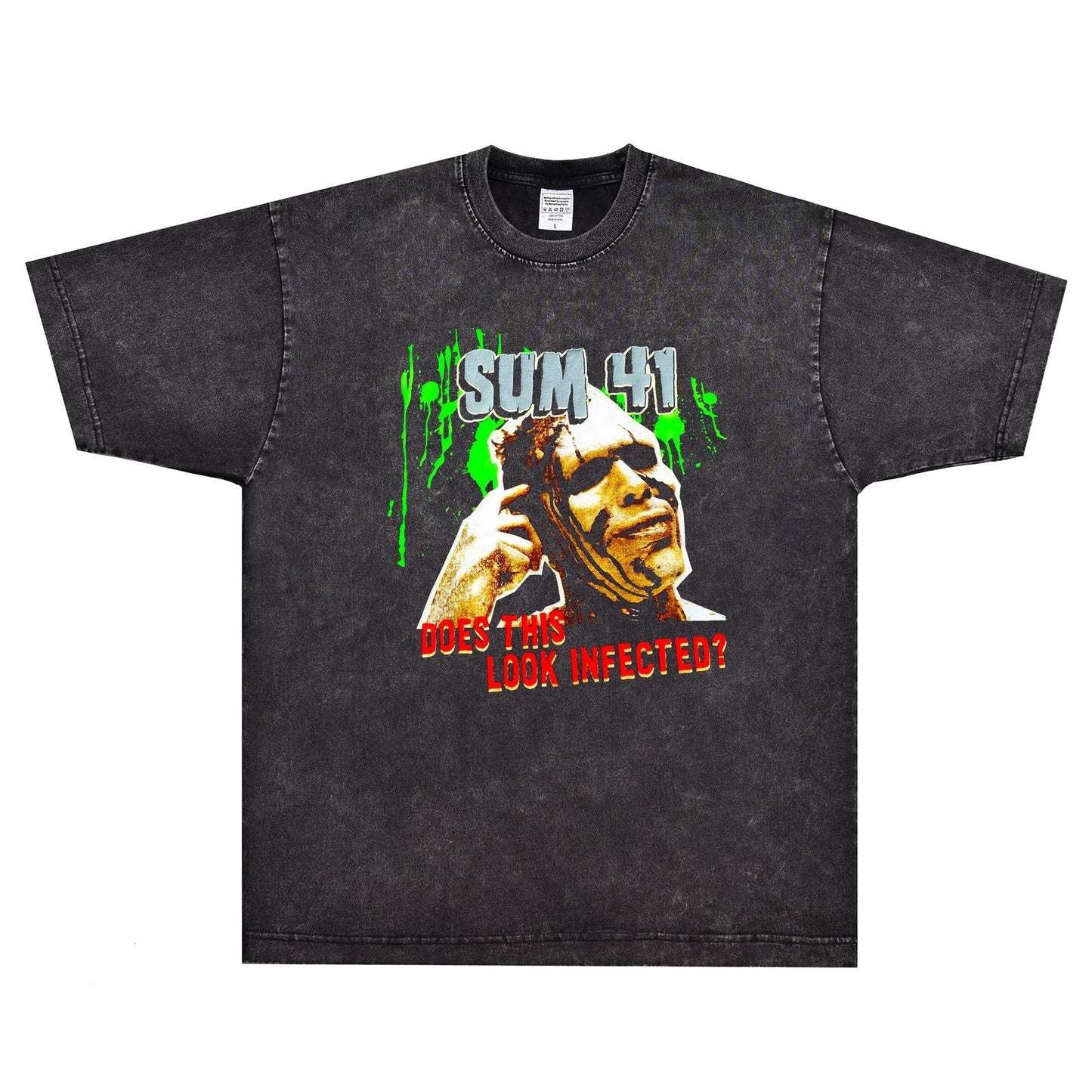 Rock Star T Shirt Sum 41 Does This Lookinfected T-shirt Rock Band American Style Vintage Short Sleeve