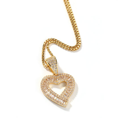 Jewelry T-Square Love Pendant Personality Trend Retro Copper Zircon St. Valentine's Spectrum Angel Pieces