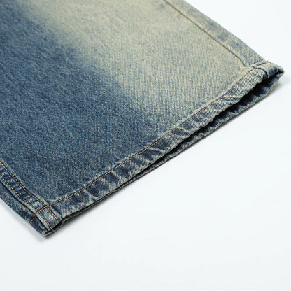 Men Jeans Tie-Dye Gradient Loose Cool