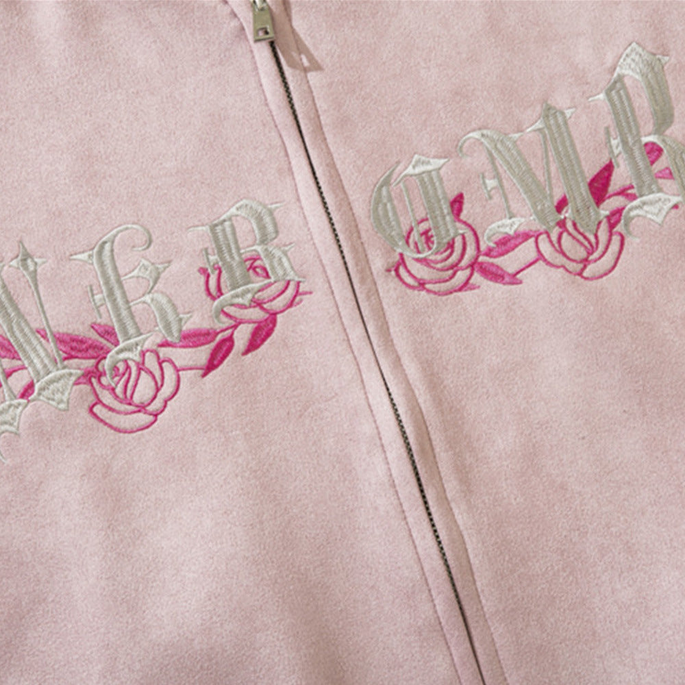 Men Jacket Coat Letter Embroidery Baggy Coat Spring and Autumn Long Sleeve Casual Flight Jacket