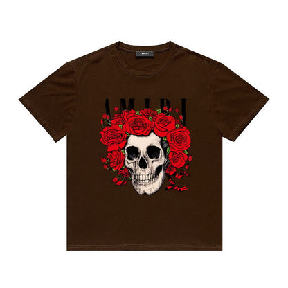 Amiri T Shirt Printed Casual Hip Hop round Neck Short Sleeve T-shirt