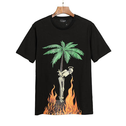 Palm Angle T Shirts Flame Skull Print