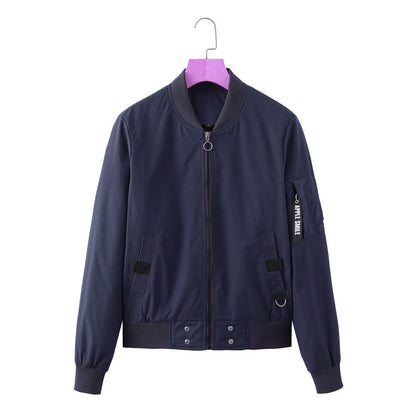 Women Trench Coat Stand Collar Urban Casual Bomber Jacket Spring and Autumn Coat