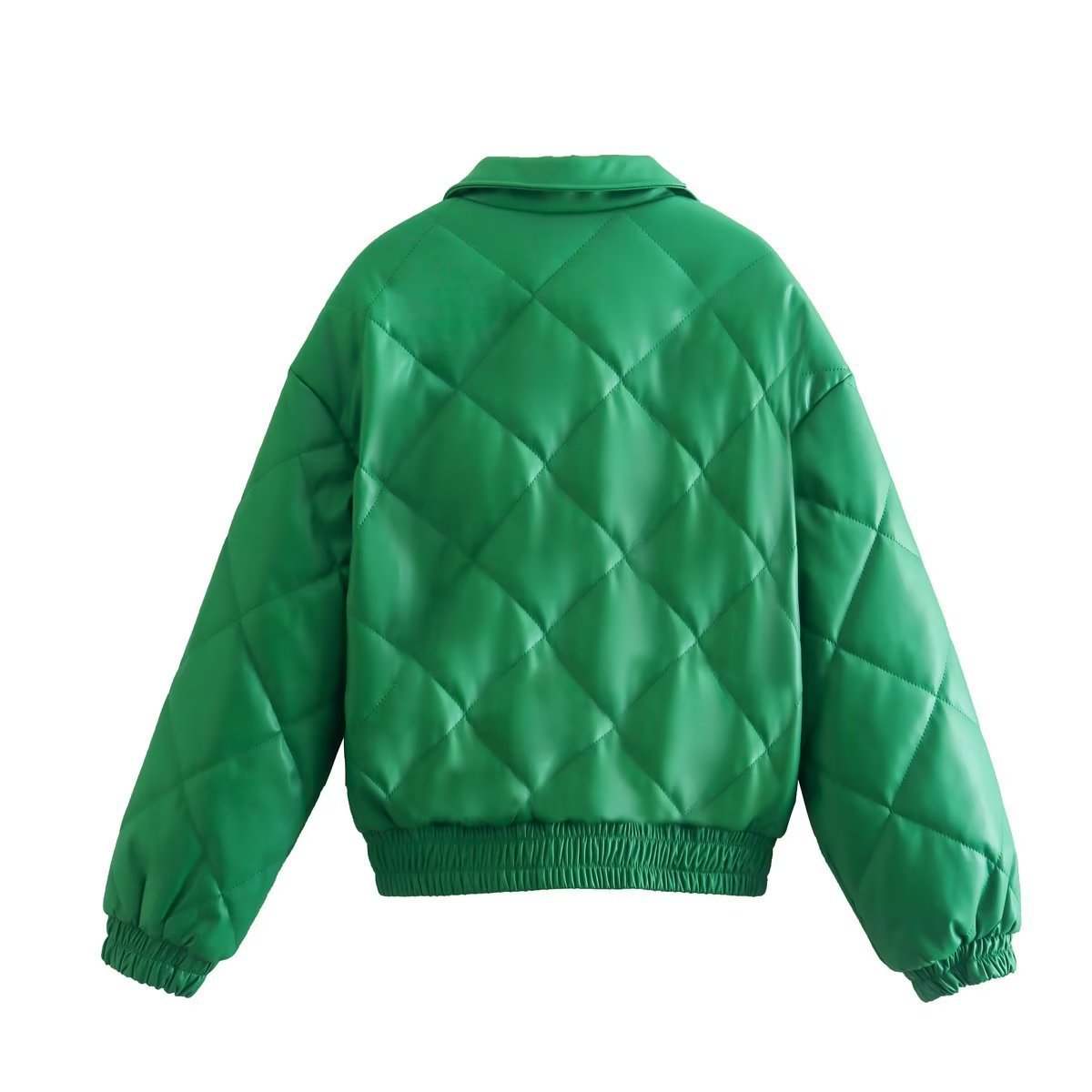 Women Cotton Coat Poly Urethane Leather Coat Jacket