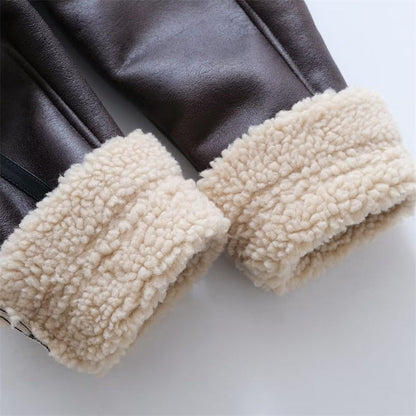 Women Cotton Coat Fleece-lined Thickened Imitation Lamb Wool