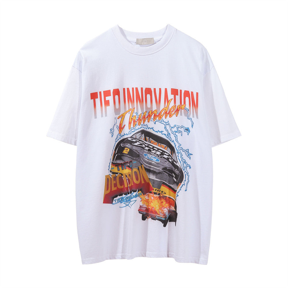 Men Vintage T-Shirt Printed Letter Short Sleeve T-shirts T-shirts Summer Loose