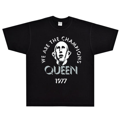Rock Star T Shirt Queen We Are The Champions T-shirt Rock Band American Style Loose Vintage Short Sleeve