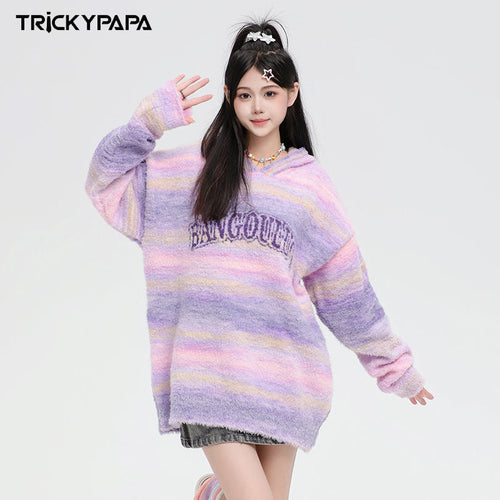 Women Sweater Hooded Knitted Top