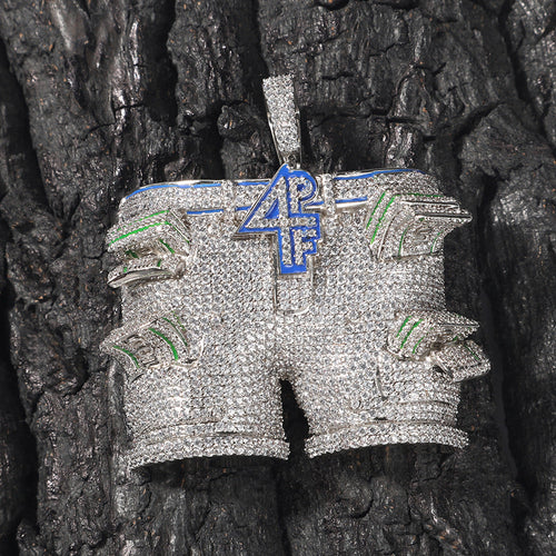 Jewelry 4PF Pants Pendant Necklace Zircon Royalty Far East