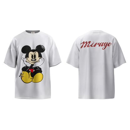 Unisex T-Shirts SEE THE MIRAGE Mickey Cartoon Print Distressed Loose T-Shirt
