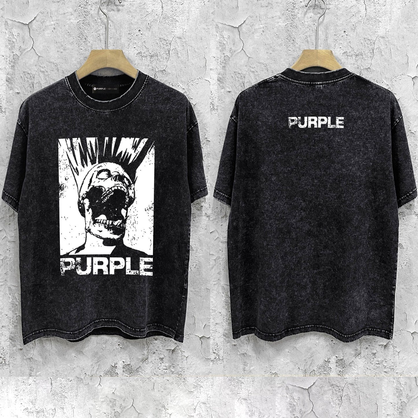 Purple Brand Distressed T Shirts Short Sleeve