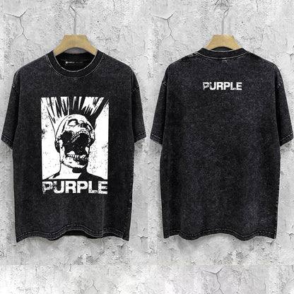 Purple Brand Distressed T Shirts Short Sleeve