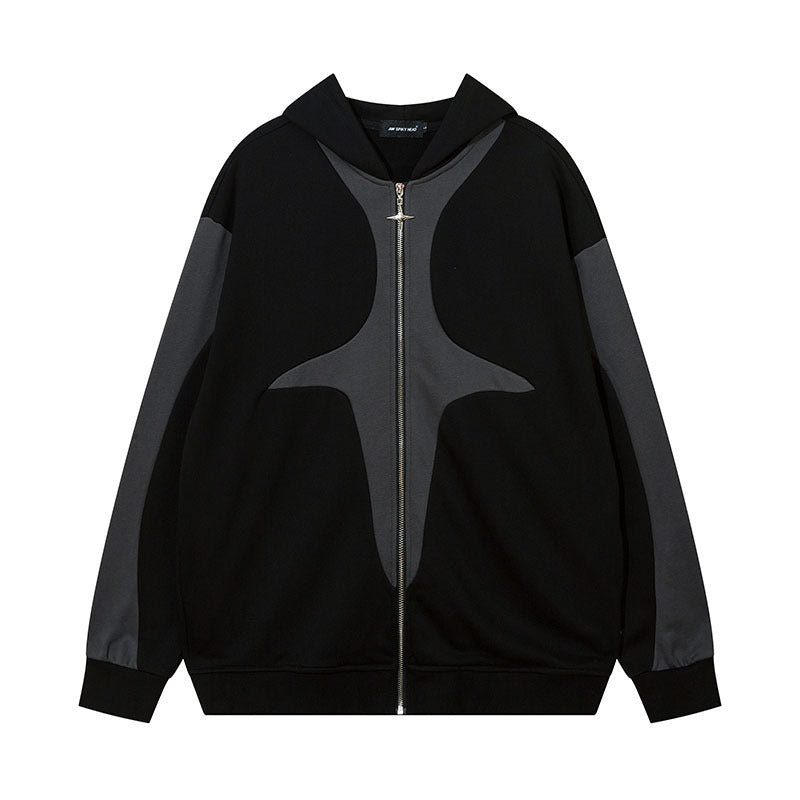 Men Hoodie Hip Hop Vibe Style Casual Zip Coat Men and Women