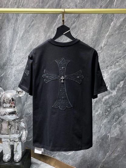 CHH Chrome Hearts T Shirts Machine Embroidery Cross Short Sleeve T-shirt