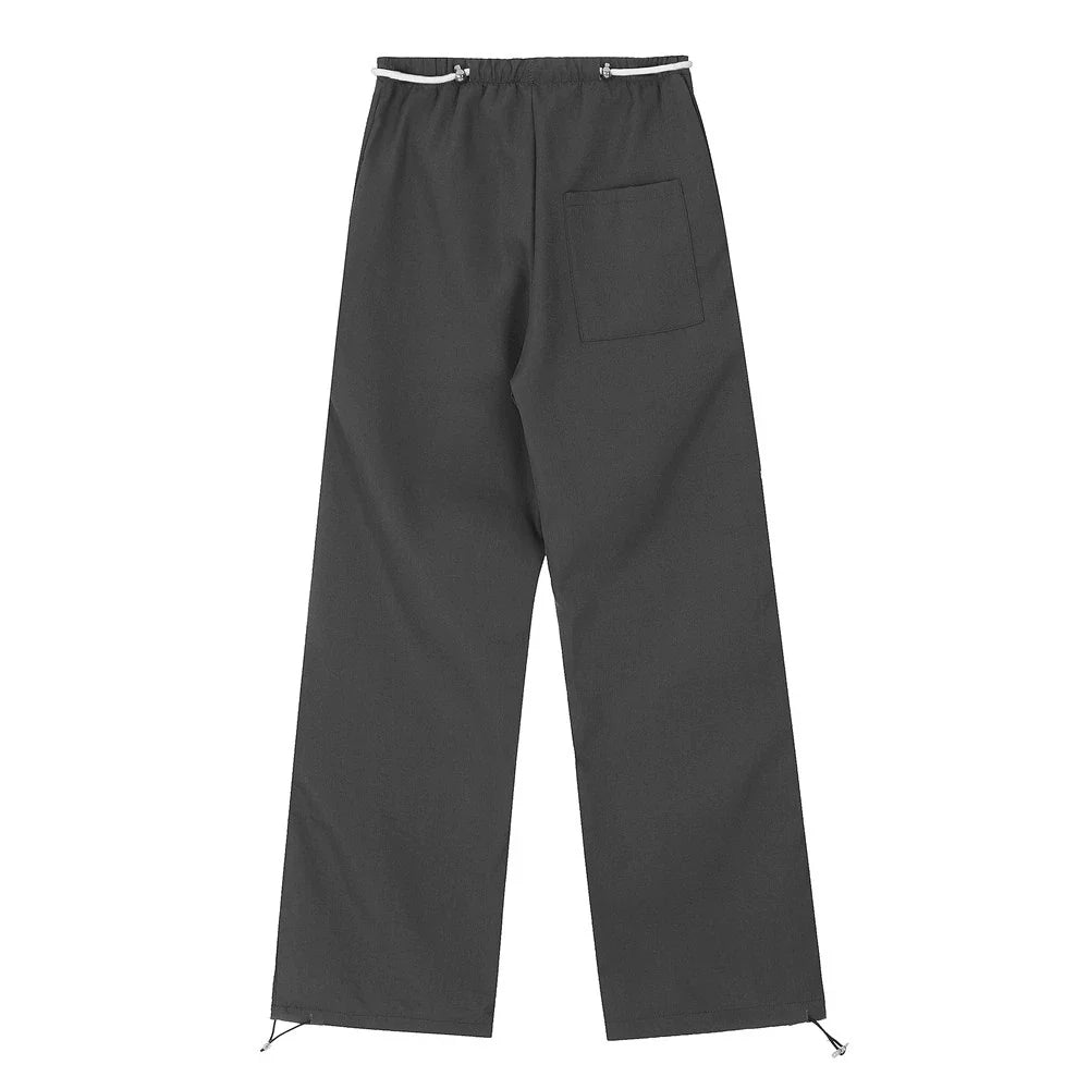 Men Sweatpants Leisure Sports Tactical Pants Loose Straight Trousers Feet Drawstring Jogger Pants