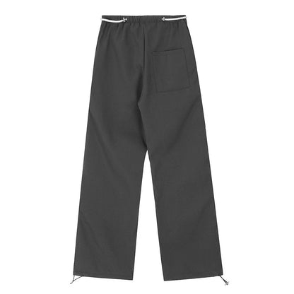 Men Sweatpants Leisure Sports Tactical Pants Loose Straight Trousers Feet Drawstring Jogger Pants