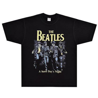Rock Star T Shirt the Beatles A Hard Days Night Rock Band T-shirt American Style Loose Vintage Short Sleeve